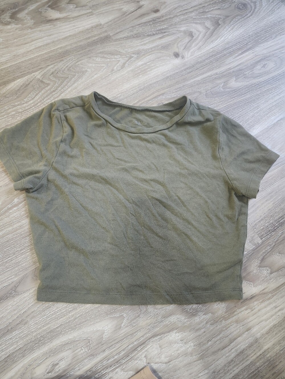 wild fable Olive Green Cropped Crew Tee